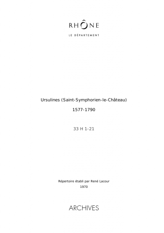 Ursulines de Saint-Symphorien-le-Château.