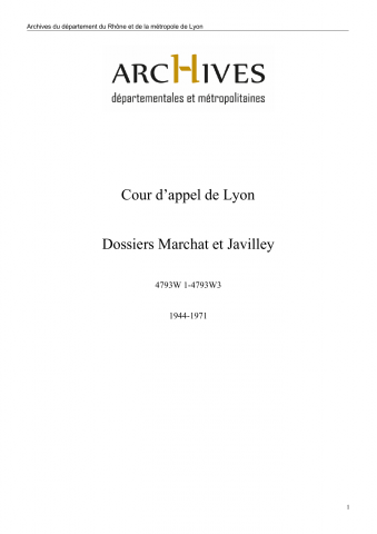 Commissaire Javilley, Pelisson et autres : instruction du juge SIMON (n° C8 885/69).