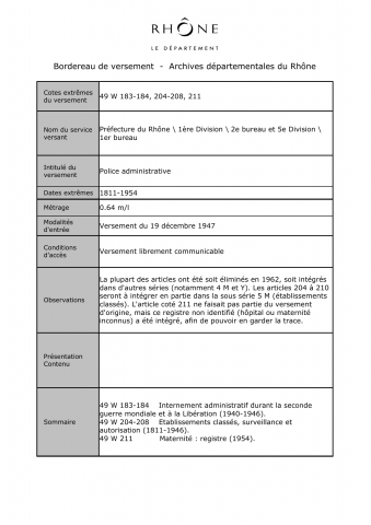 Police administrative, internement administratif.