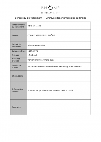 Affaires criminelles.