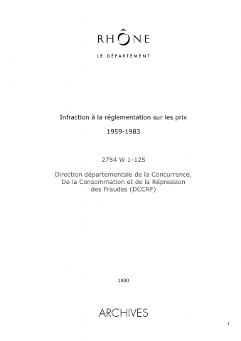 Infractions à la réglementation sur les prix.