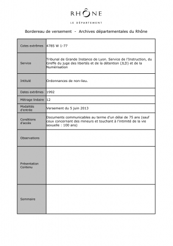 Ordonnances de non-lieu.
