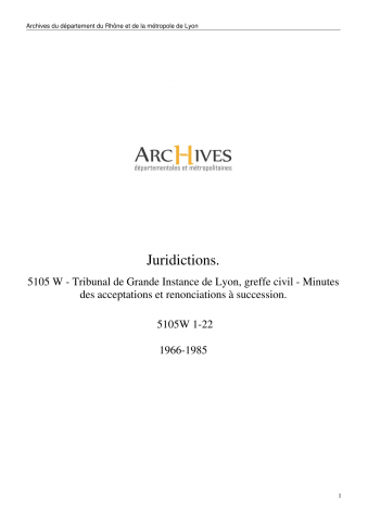 Minutes des acceptations et renonciations à succession.
