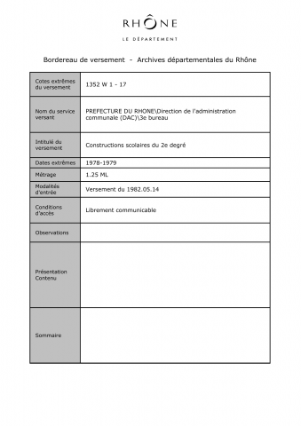 Constructions scolaires du 2e degré.