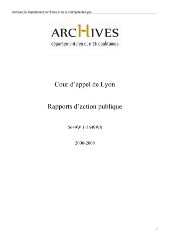 Rapports d'action publique : dossiers pénaux signalés avec rapports à la Chancellerie.