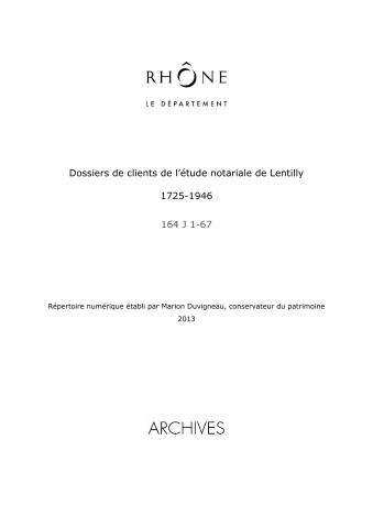 164J - Archives de Jean-Marie Vercherin, notaire