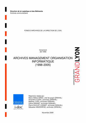Direction de l'eau, management et organisation informatique.