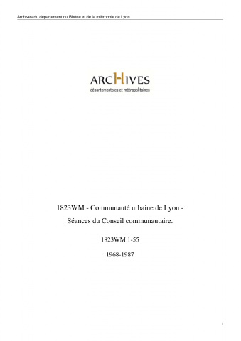 Séances du Conseil communautaire.