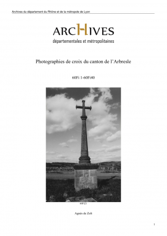 60Fi - Photographies de croix du canton de l'Arbresle