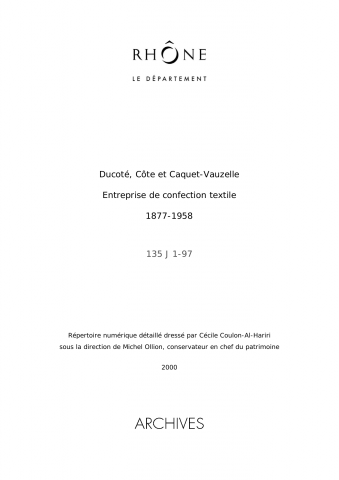 Entreprise Ducoté, Côte, Caquet-Vauzelle.