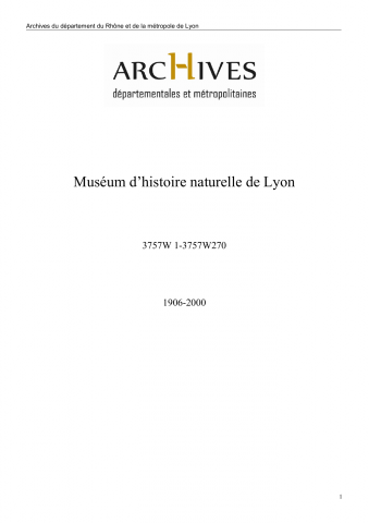 Apparition du museum de Lyon dans des publications.