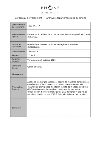Installations classées, ordures ménagères et matières dangereuses.