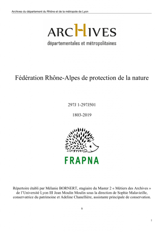 Une histoire de la FRAPNA, 1971-2018.