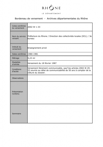 Enseignement privé.