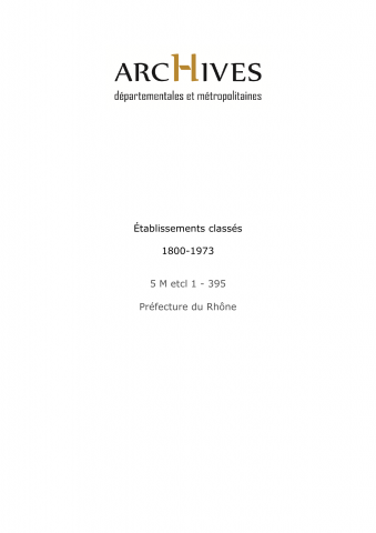 Établissements classés.
