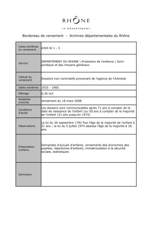 Protection de l'enfance.