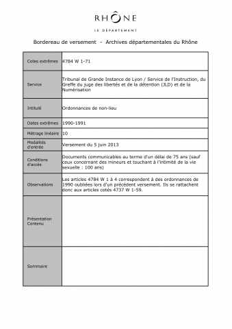 Ordonnances de non-lieu.