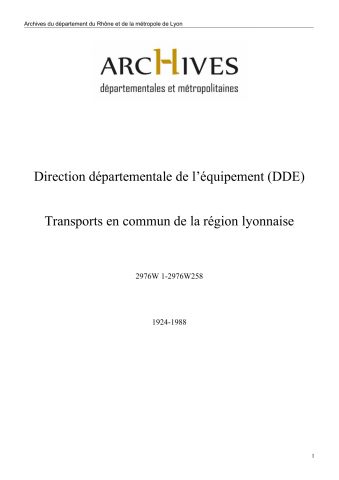 VIIe plan de transports dossier de Givors (1975-1983) et dossier de Villefranche (1975-1977), implantation des dépôts d'autobus TCL (1983), enquête sur les moyens locaux (1972).