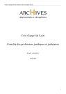 Avoués : Cession de parts d'une SCP. Vérification de la comptabilité des Avoués pour 2002. SCP. Huissiers de justice : Cession de parts d'une SCP. Constitution d'une SCP. Projet de nomination d'huissier et suppression de l'office de Lamure-sur-Azergues. Absence d'un huissier de justice. Demande d'honorariat d'un huissier.