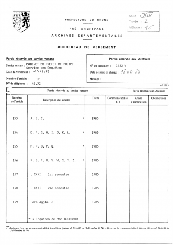 Enquêtes administratives.