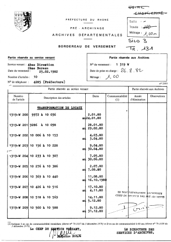 Transformation de locaux.