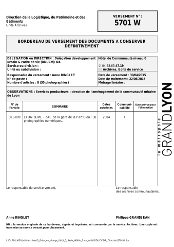 ZAC de la gare de la Part-Dieu à Lyon 3ème.