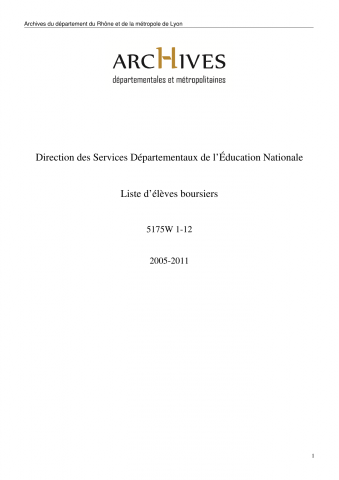 Liste d'élèves boursiers.