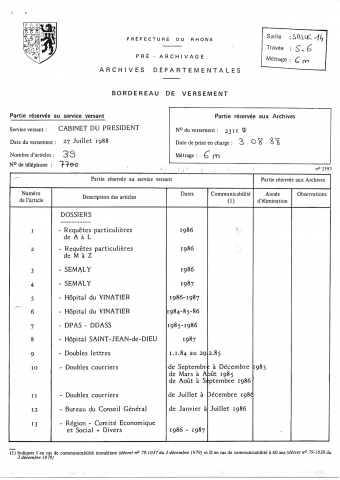 Administration générale du département.