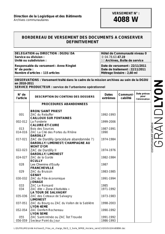 ZAC, procédures abandonnées.