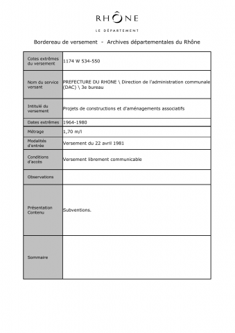 Projets de constructions et d'aménagements associatifs.