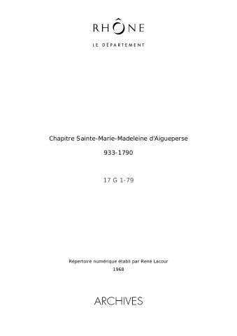 17G - Chapitre Sainte-Marie-Madeleine d'Aigueperse