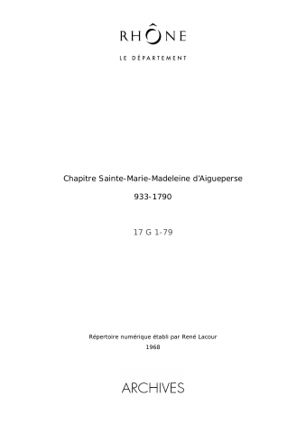Chapitre Sainte-Marie-Madeleine d'Aigueperse.