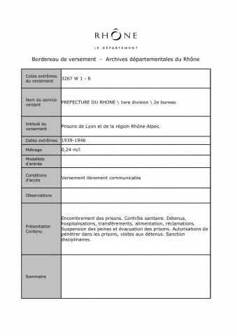 Prisons de Lyon et de la région Rhône-Alpes