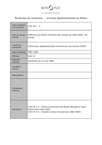 Commission départementale d'urbanisme commercial (CDUC).