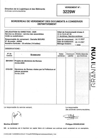 Bureau, préparation et tenue des réunions.