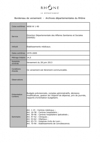 Établissements sanitaires et sociaux.