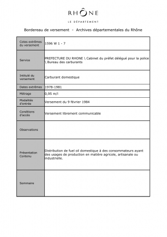 Carburant domestique.