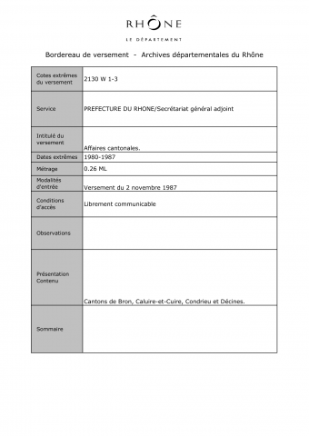 Affaires cantonales.