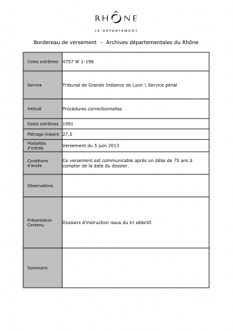 Procédures correctionnelles.