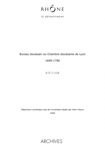 Bureau diocésain ou chambre diocésaine.