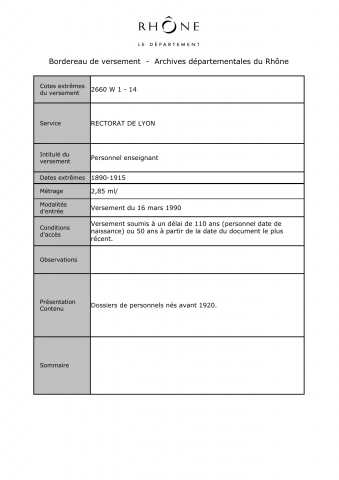 Personnel enseignant.