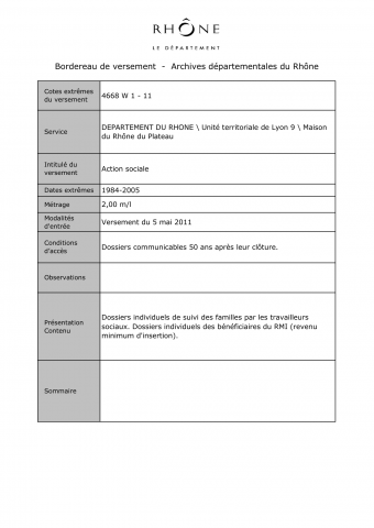Aide sociale, suivi des familles par les travailleurs sociaux.