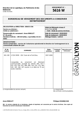 ZAC de la gare de la Part-Dieu à Lyon 3ème.