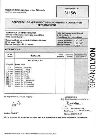 Conseil communautaire, préparation et tenue des séances.