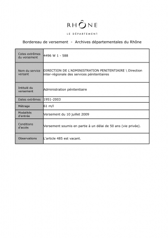 Prisons, administration pénitentiaire.