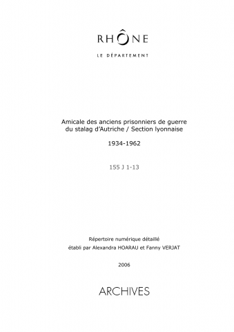 Amicale des anciens prisonniers de guerre du stalag d'Autriche - Section lyonnaise.