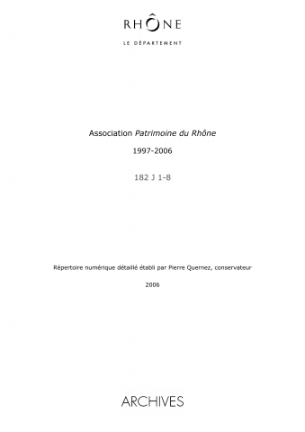 Patrimoine du Rhône, Fédération départementale des associations et des défenseurs du patrimoine.