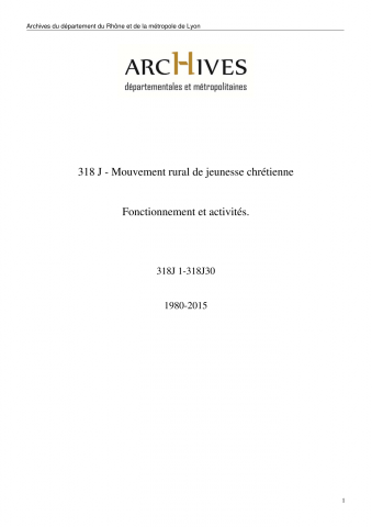 CATTET, Marie-Pierre, Qu'est-ce que le M.R.J.C., La Flèche, l'Archipel, 2004, 142 p.