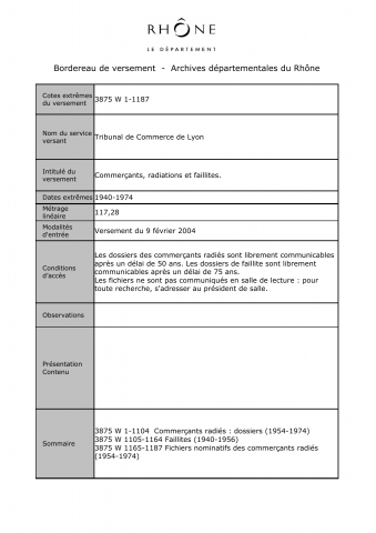 Registre du commerce et des sociétés.
