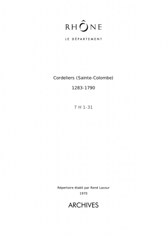 Cordeliers de Sainte-Colombe.